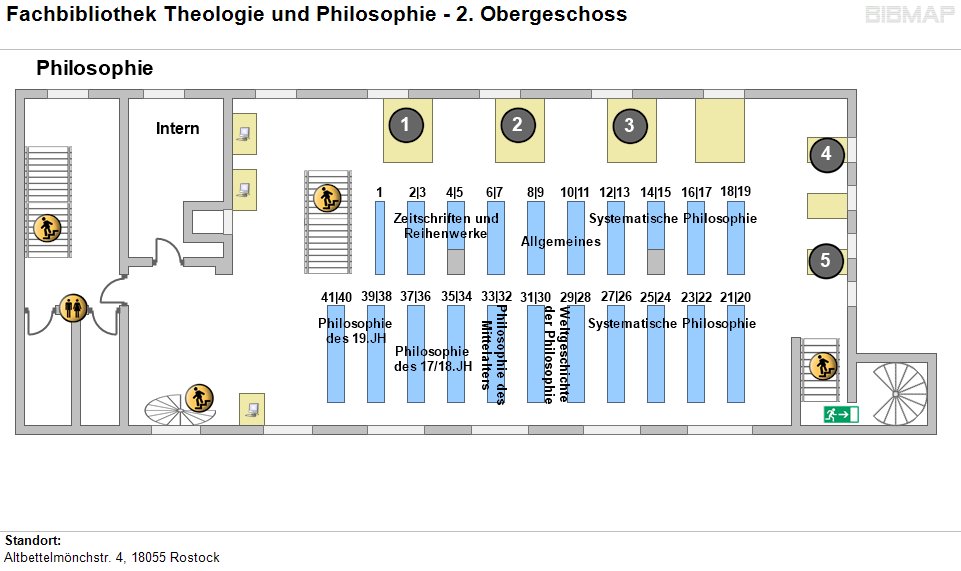Etagenplan Fachbibliothek Theologie und Philosophie - 2. OG