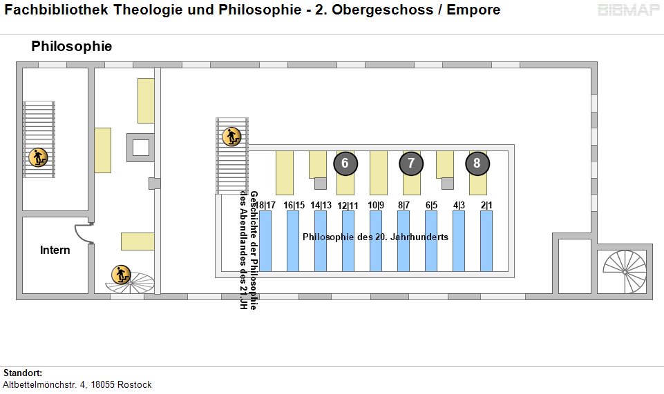 Etagenplan Fachbibliothek Theologie und Philosophie - Empore 2.OG