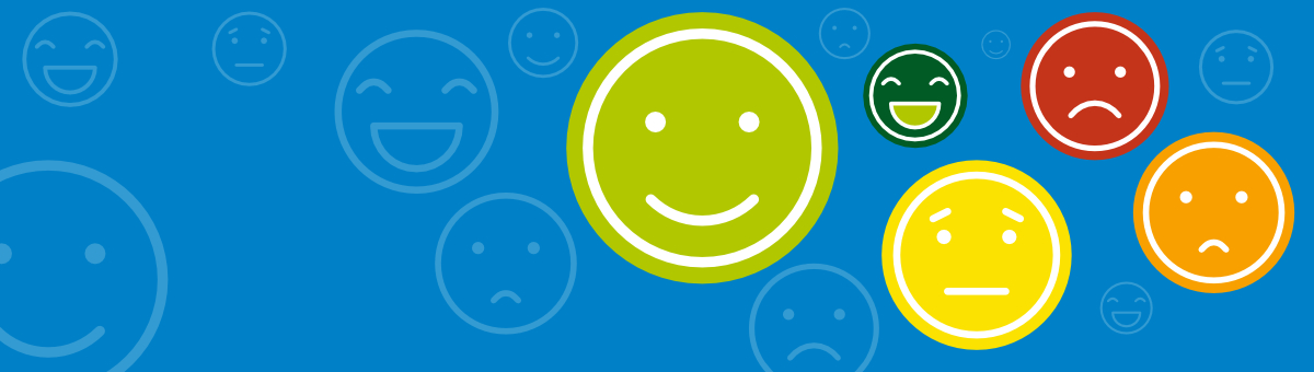 Bild zur Umfrage mit unterschiedlichen Smilies.