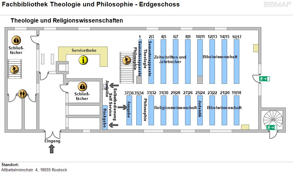 Etagenplan Fachbibliothek Theologie und Philosophie - EG