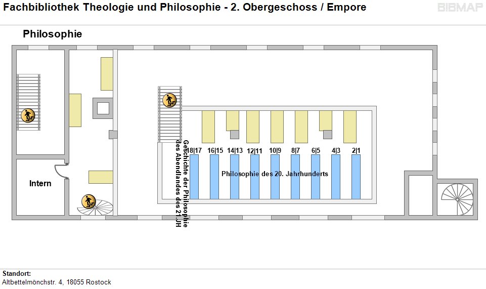 Etagenplan Fachbibliothek Theologie und Philosophie - Empore 2.OG