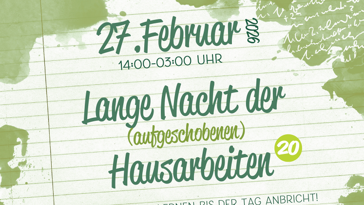Lange Nacht der (aufgeschobenen) Hausarbeiten am 27. Februar 2026 in der Campusbibliothek Südstadt