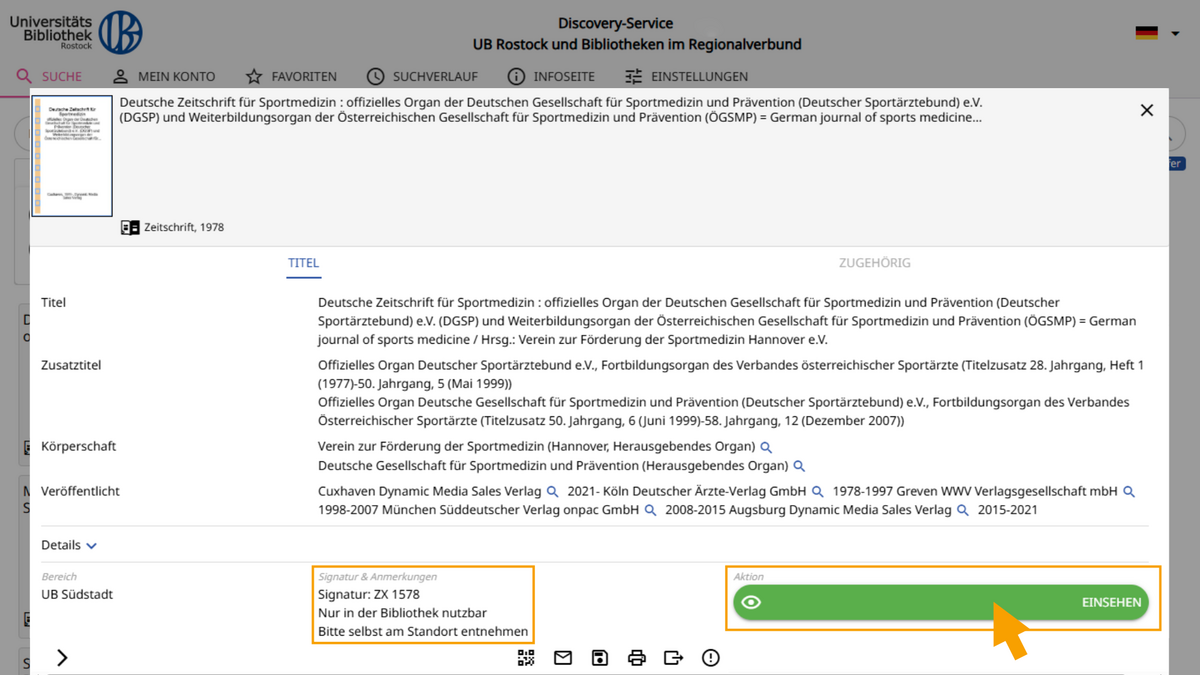 Trefferanzeige Zeitschrift