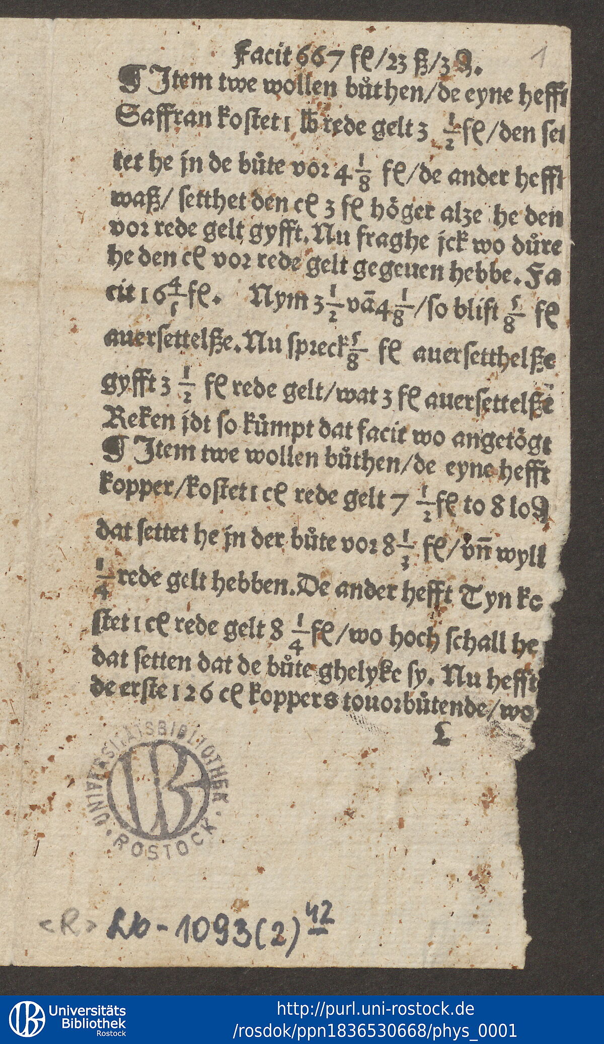 Rechenbuch der Michaelisbrüder
