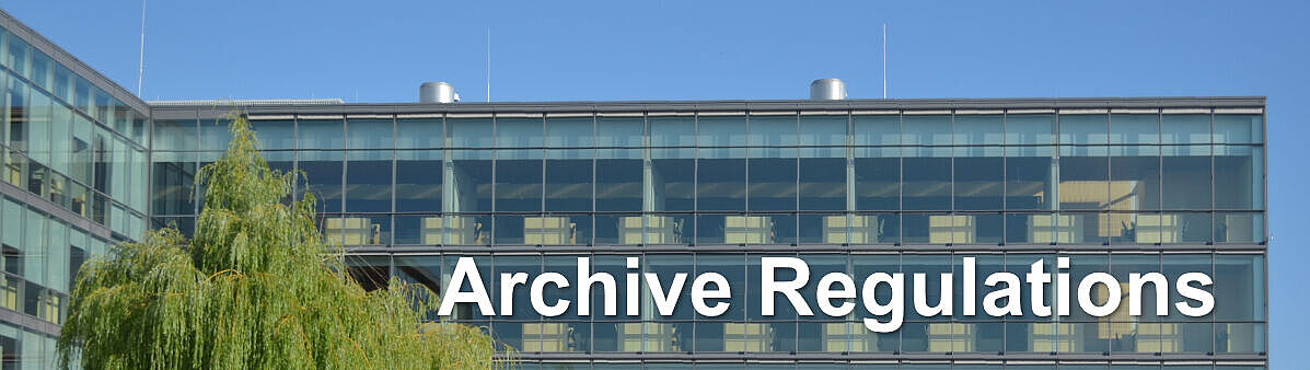 Archive Regulations of the University of Rostock Archive Regulations of the University of Rostock